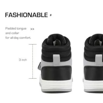 DREAM PAIRS Boys Girls High Top Sneaker LilLegends Skyhigh Basketball Shoes,Size 2 Little Kid,Grey/Black,Freestyle-K