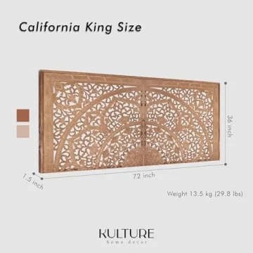Stylish Carved King Wood Headboard for Full Beds
