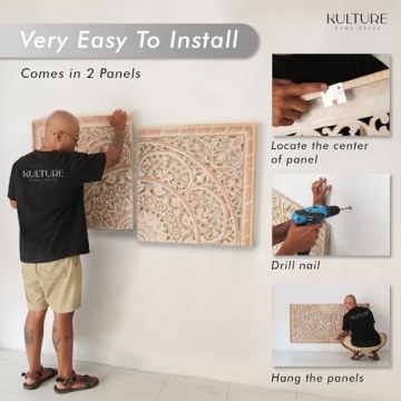 Stylish Carved King Wood Headboard for Full Beds