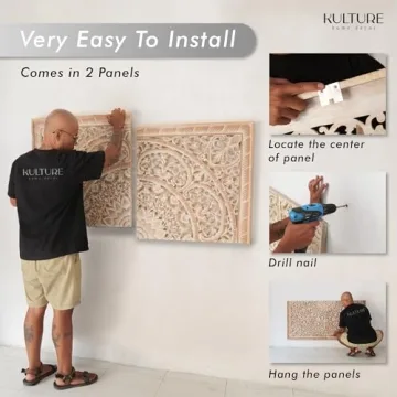 Stylish Carved King Wood Headboard for Full Beds