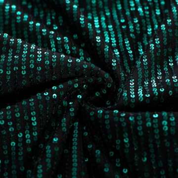 GRACE KARIN Women Sleeveless One Shoulder Sequin Dress Sparkly Glitter Wrap Dress Sequin Formal Maxi Dresses with Slit Dark Green M