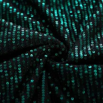 GRACE KARIN Women Sleeveless One Shoulder Sequin Dress Sparkly Glitter Wrap Dress Sequin Formal Maxi Dresses with Slit Dark Green M