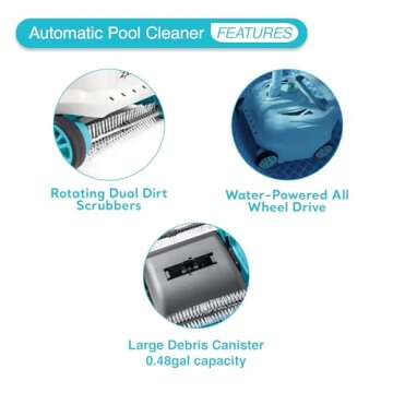 INTEX Deluxe Pressure-Side Above Ground Automatic Pool Cleaner Vacuum - For Bigger Pools – Cleans Pool Floors and Walls – Removes Debris – Removable Filter Tray – 21ft Tangle Free Hose