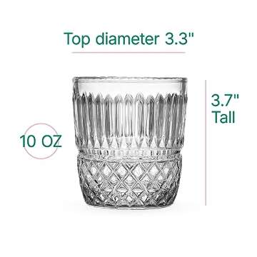 GLASSIQUE CADEAU Vintage Pineapple Lowball Glasses for Gin and Rum Cocktails | Set of 4 | 10 oz Heav...