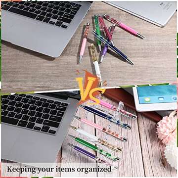 Jetec 2 Pieces Plastic Pen Holder Stand for Organizing