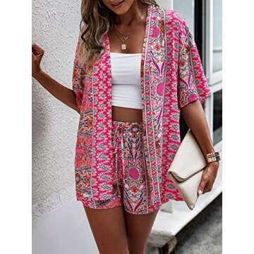 MakeMeChic Women's Boho 2 Piece Tropical Outfit Set