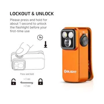 OLIGHT Oclip Pro EDC Flashlight Clip-on Light, Rechargeable 500 Lumens with Three Lighting Solutions Type-C Charging, Magnetic Flash Lights for Signaling, Cycling, Outdoor or Indoor Use(Orange)