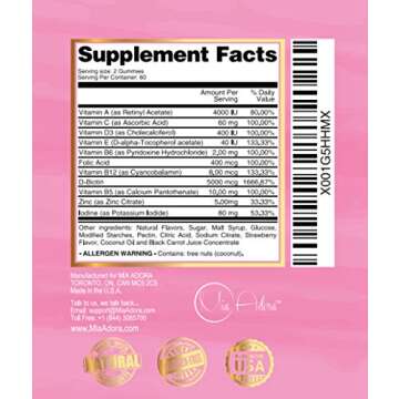 Hair Vitamins - Hair Gummies Easy to Eat - No Capsules, Increase Hair Strength Vitamin - Biotin for Hair Growth, Strong Hair, Grow Hair Skin Nail, Healthy Hair Treatment for Scalp, Stop Hair Loss.