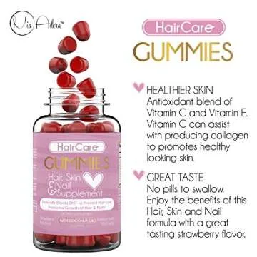Hair Vitamins - Hair Gummies Easy to Eat - No Capsules, Increase Hair Strength Vitamin - Biotin for Hair Growth, Strong Hair, Grow Hair Skin Nail, Healthy Hair Treatment for Scalp, Stop Hair Loss.