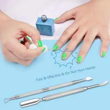 UEPETU Gel Polish Remover 2pack, Professional Nail Polish Remover with Cuticle Pusher and Scraper, Remove Gel Nails in 2-5 Minutes, No Need For Foil, Soaking Or Wrapping