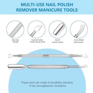 UEPETU Gel Polish Remover 2pack, Professional Nail Polish Remover with Cuticle Pusher and Scraper, Remove Gel Nails in 2-5 Minutes, No Need For Foil, Soaking Or Wrapping