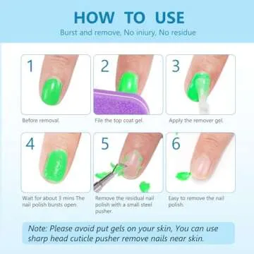 UEPETU Gel Polish Remover 2pack, Professional Nail Polish Remover with Cuticle Pusher and Scraper, Remove Gel Nails in 2-5 Minutes, No Need For Foil, Soaking Or Wrapping