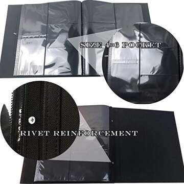 RECUTMS Photo Albums 4x6 Hold 600 Photos Black Pages Large Capacity Leather Cover Wedding Family Photo Album Books Horizontal and Vertical Photos (White), 600 pockets