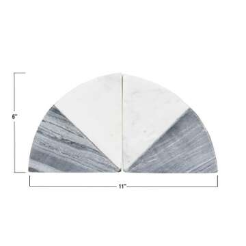Bloomingville White & Grey Marble Bookends (Set of 2 Pieces)