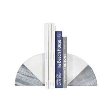Bloomingville White & Grey Marble Bookends (Set of 2 Pieces)