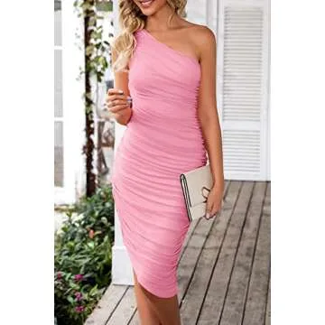 Stylish PRETTYGARDEN One Shoulder Dress for Women Summer