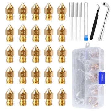 Comgrow 25PCS MK8 Ender 3 V2 Nozzles Set for 3D Printers