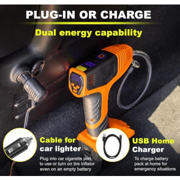 Compact Bullseye Pro Tire Inflator - 150 PSI Rechargeable Pump