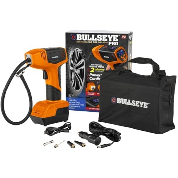 Compact Bullseye Pro Tire Inflator - 150 PSI Rechargeable Pump