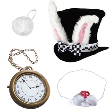 Tigerdoe White Rabbit Costume Set for Halloween Fun