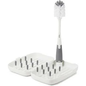 Travel Size Baby Bottle Drying Rack and Brush