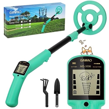 OMMO Kids Metal Detector Adjustable Lightweight Treasure Hunter