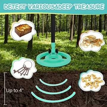 OMMO Kids Metal Detector Adjustable Lightweight Treasure Hunter