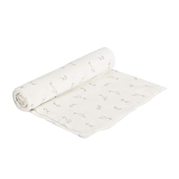 Under The Nile Stork Print Organic Cotton Swaddle Blanket