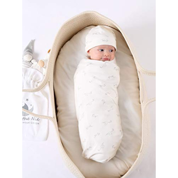 Under The Nile Stork Print Organic Cotton Swaddle Blanket
