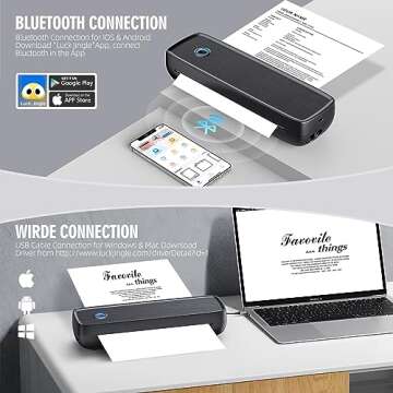 Aixiqee Portable-Wireless-Printer, Thermal-Bluetooth-Printer for Travel, Mini Inkless Printer Suppor...