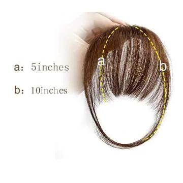 AISI QUEENS Clip in Bangs Real Human Hair Bangs Hair Clip on Bangs for Women Fake Bangs Fringe with ...