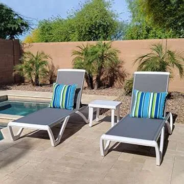 Domi Outdoor Chaise Lounge Set - Adjustable Aluminum Pool Chairs