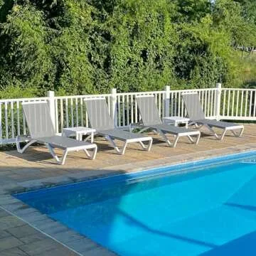 Domi Outdoor Chaise Lounge Set - Adjustable Aluminum Pool Chairs