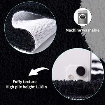 8 Ball Rug - 24 inch Black Round Carpet Billiard Pool 8 Ball Carpet, Non-Slip Flocking Floor Bath Mat for Living Room Decor, Alt Room Decor Soft Y2K Rug Hypebeast Doormat for Bedroom