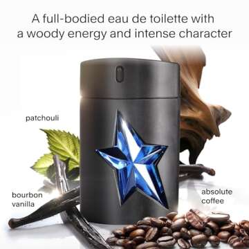 Mugler A*Men - Eau de Toilette - Mens Cologne - Woody & Ambery - With Patchouli & Coffee Extract - Long Lasting Fragrance - 3.3 Fl Oz