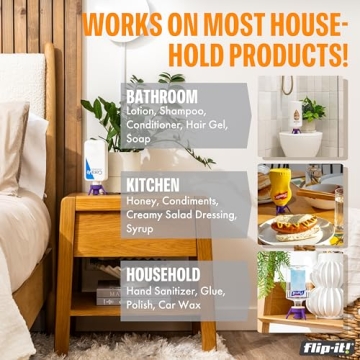 Flip-It! 2-Pack Premium Bottle Emptying Kit – No More Wasted Product - Fits Most Plastic Bottles – Get Out Every Drop of Shampoos, Lotions, & More – 2 Base Caps, 6 Adapters – Bright Color Edition