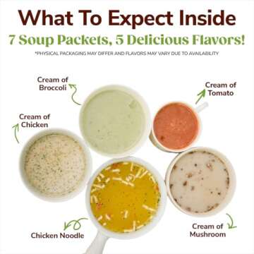 BariWise Protein Soup Mix, Variety Pack, 15g Protein, Low Carb (7ct)