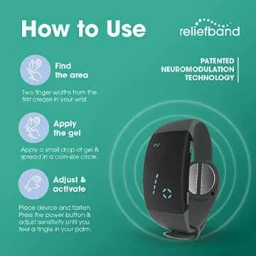 Reliefband Premier Anti-Nausea Wristband | FDA Cleared Nausea & Vomiting Relief for Motion Sickness (Car, Air, Train, Sea), Migraine & Morning Sickness | Drug Free (2 Pack)