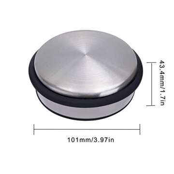 KINJOEK 2 Packs Heavy Duty No Drill Door Stopper, Stainless Steel Door Stop, Surrounded with Protect...