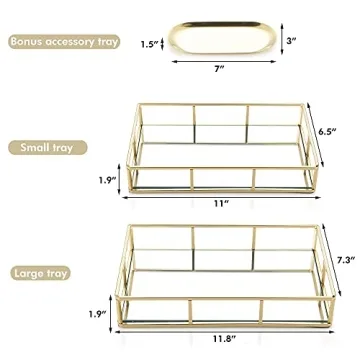 Mili Home Gold Vanity Tray: Elegant Makeup & Jewelry Organizer