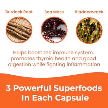 INFINITE AGE 1250mg Sea Moss Advanced Superfood Capsules, 60 Count - High-Potency, Vegan, Made in The USA - Irish Seamoss, Bladderwrack, Burdock Root - Overall Health, Immunity Support