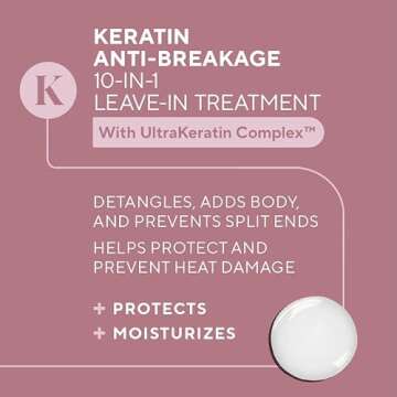 Infusion K Anti-Breakage 10-in-1 Leave In Treatment with UltraKeratin Complex - Detangle, Moisturize, Control Frizz, Repair Split Ends | Prevent Breakage | Color Safe | Paraben & Sulfate Free (8 oz)