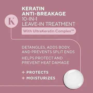 Infusion K Anti-Breakage 10-in-1 Leave In Treatment with UltraKeratin Complex - Detangle, Moisturize, Control Frizz, Repair Split Ends | Prevent Breakage | Color Safe | Paraben & Sulfate Free (8 oz)