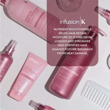 Infusion K Anti-Breakage 10-in-1 Leave In Treatment with UltraKeratin Complex - Detangle, Moisturize, Control Frizz, Repair Split Ends | Prevent Breakage | Color Safe | Paraben & Sulfate Free (8 oz)