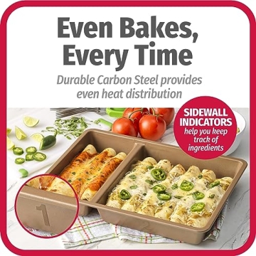 GoodCook 9"x13" Nonstick Divided Pan for Baking