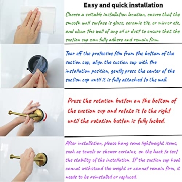 Gold Suction Cup Toilet Paper Holder Modern Rust-Resistant