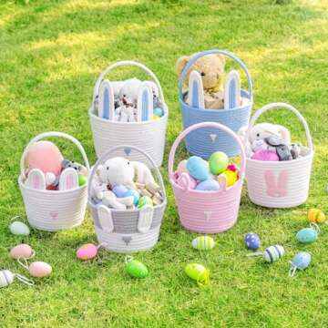 CubesLand Easter Bunny Basket with Removable Ears