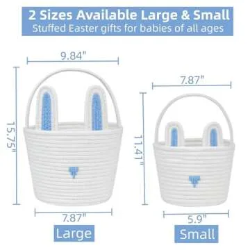 CubesLand Easter Bunny Basket with Removable Ears