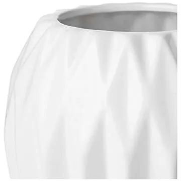 Amazon Brand – Rivet Modern Angled Stoneware Home Decor Flower Vase - 12 Inch, White