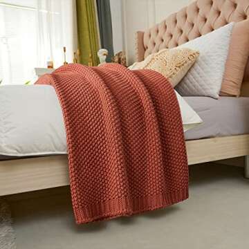 Longhui Chunky Knit Throw Blanket - Cozy & Versatile Gift